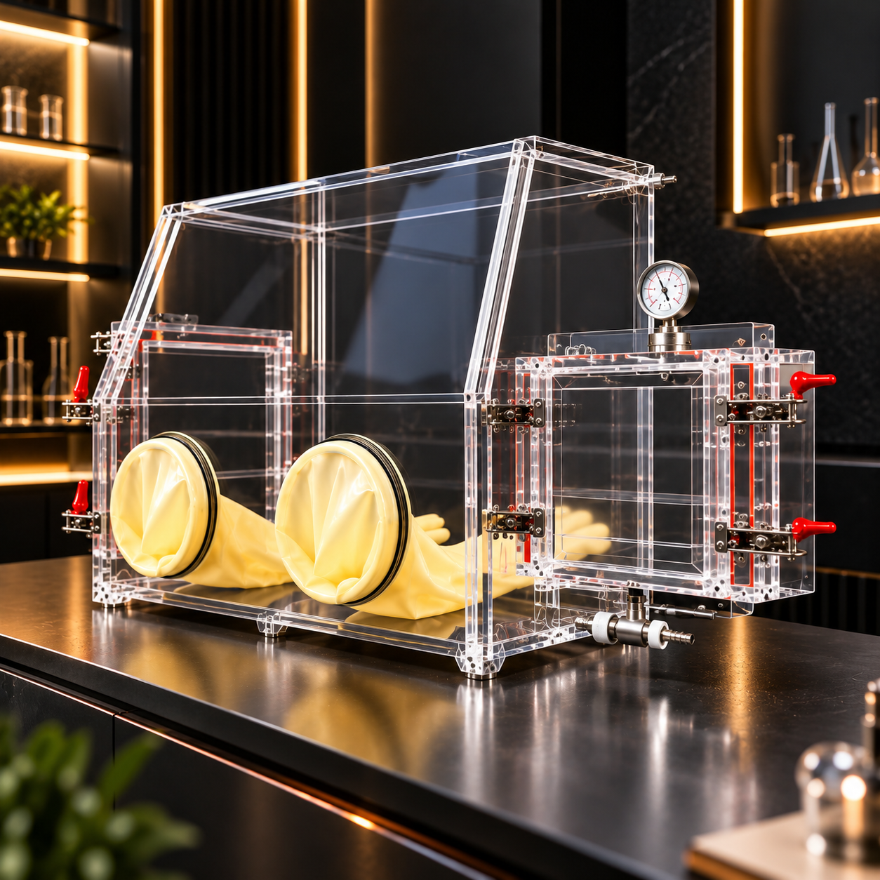 Acrylic Glove Box With Transition Chamber