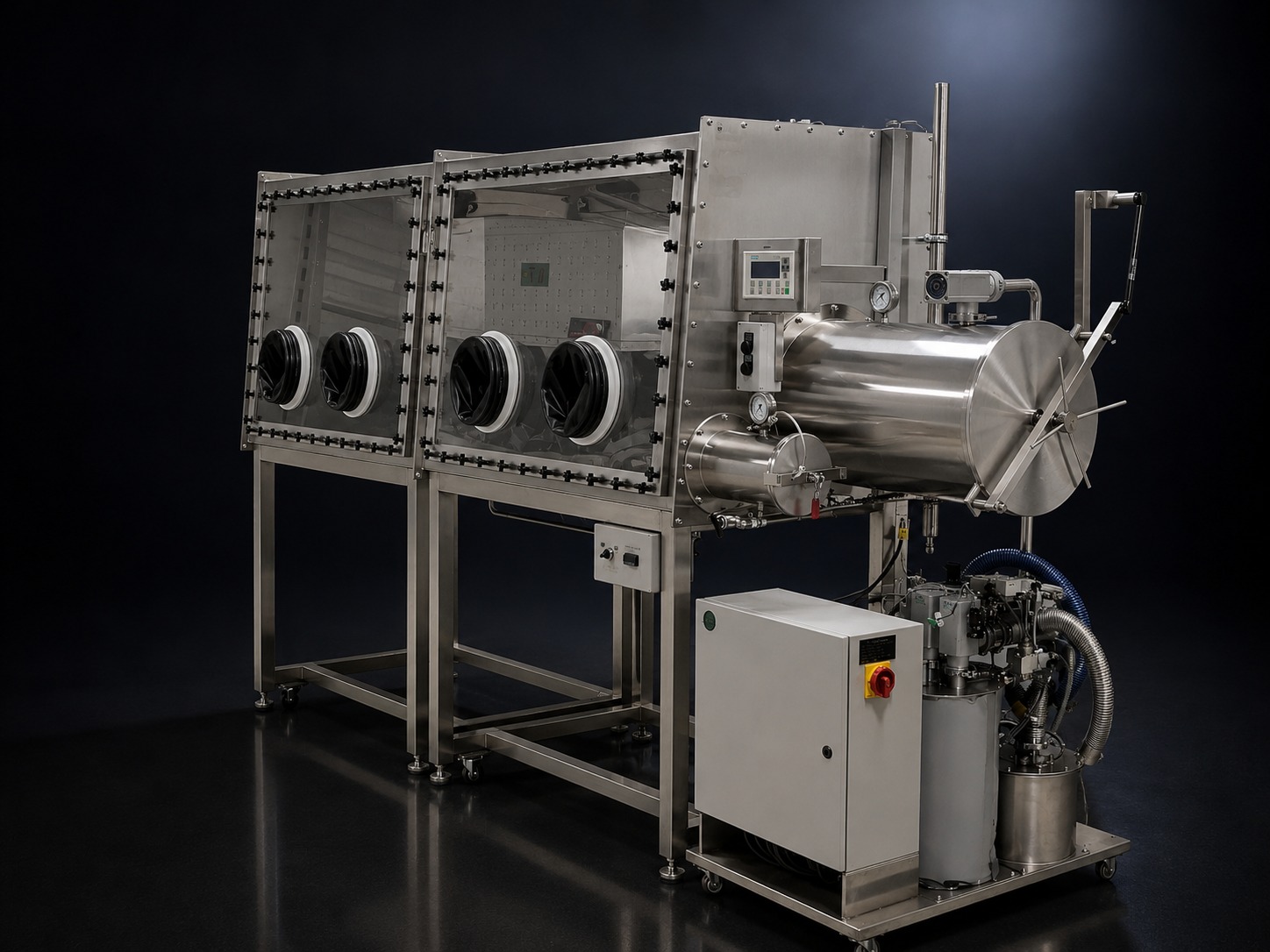 Stainless Steel Vacuum Glove Box 4 Port Modular – Main View