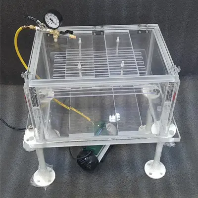 bubble emmission leak test chamber